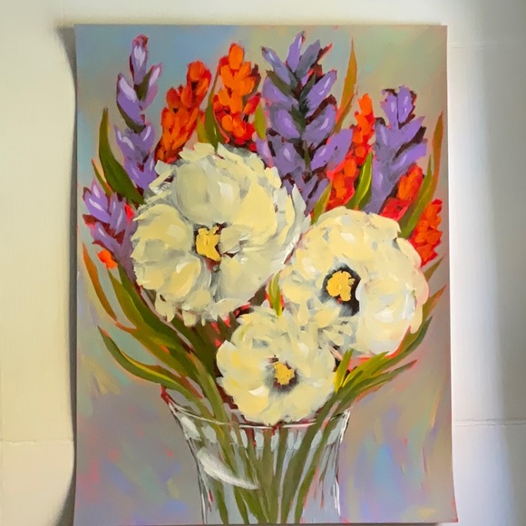 Acrylic Original Floral Painting  Fashion Wall Decor Whispers of Spring Flowers - Picture 4 of 7